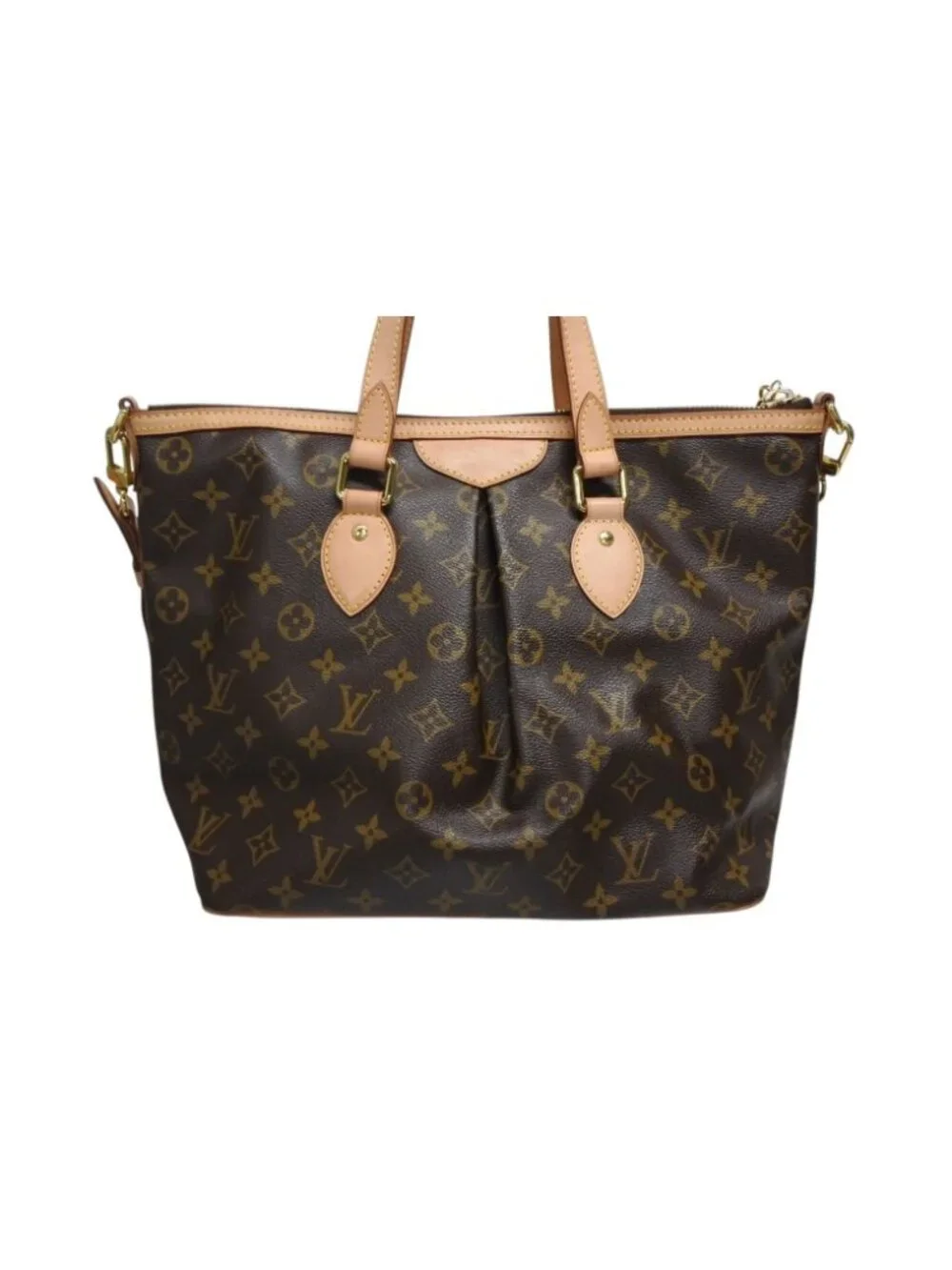 Louis Vuitton Palermo PM Handbag Monogram Leather Gold